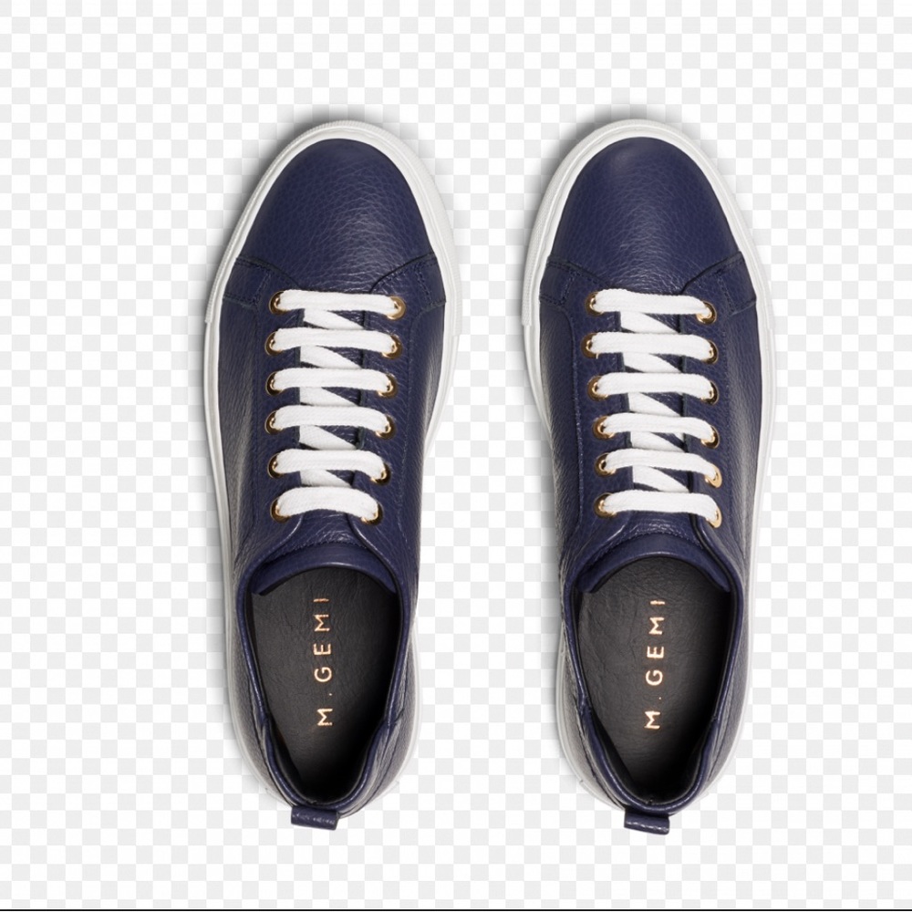 M. Gemi The Palestra Navy Blue Leather Sneakers Size 38